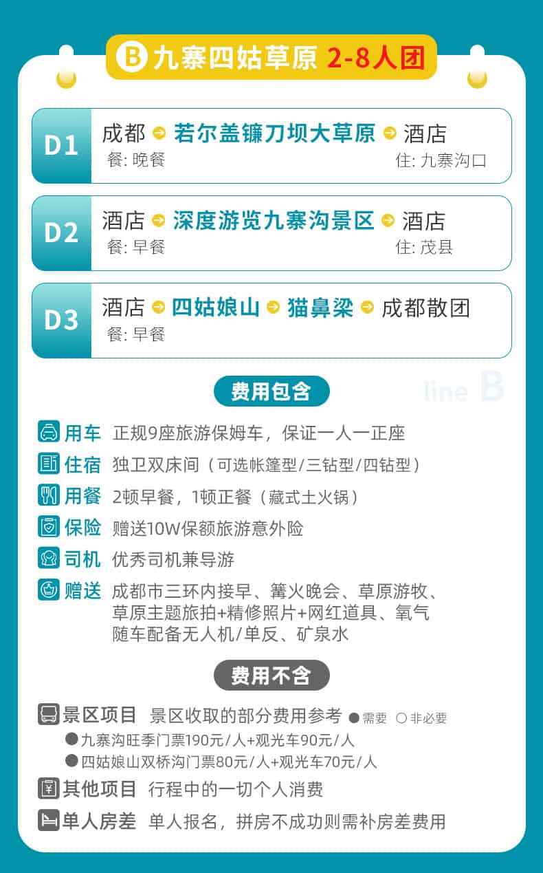 九寨沟四姑娘山草原三日游_07